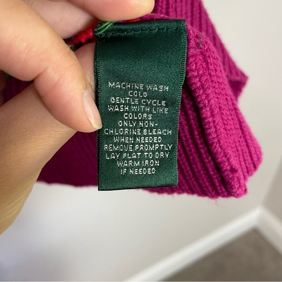 [Ralph Lauren] Women's 90s Y2K Multi Colored Striped Knit Boatneck Sweater - Picture 5 of 7